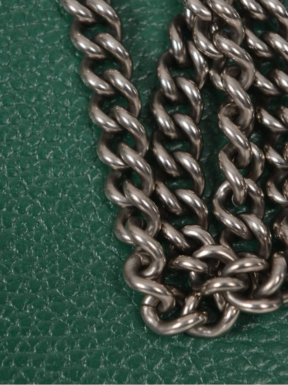 ♥️Gucci Dionysus Emerald Green Leather Shoulder Bag Gold Horsebit Silver Chain♥️ - Picture 12 of 16